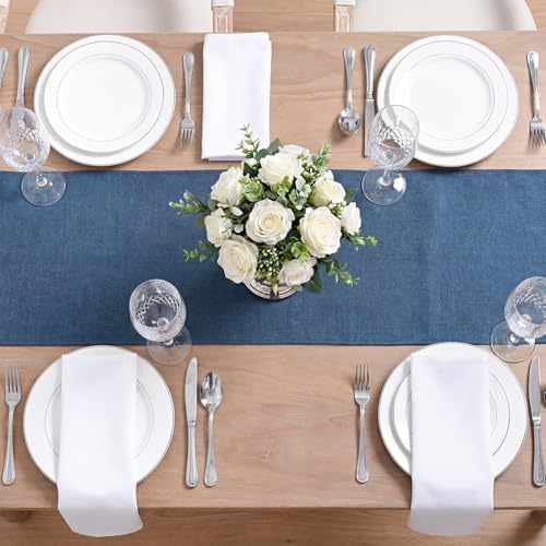 Artoid Mode Navy Blue Table Runner, Seasonal Summer Fall Washable Kitchen Dining Table Decoration for Home Party Decor 13x48 Inch - Image 4
