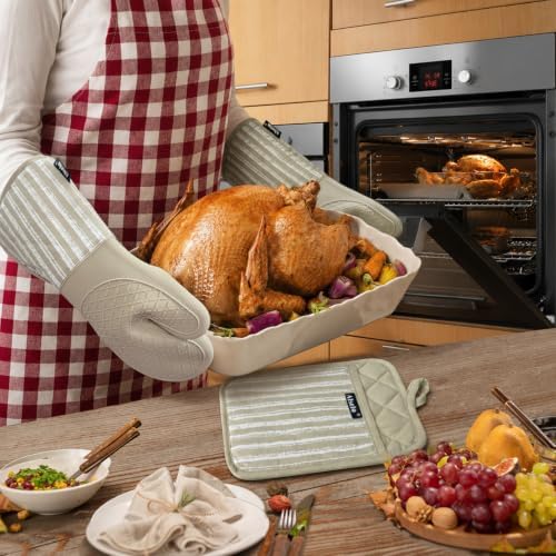 Alselo Silicone Oven Mitts Heat Resistant 932℉ with Waterproof & Non-Slip - Image 4