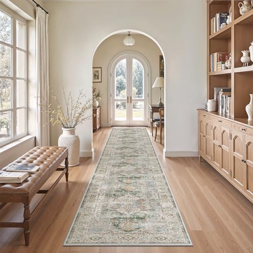 Madane Washable Runner Rugs 2x12 Long for Hallway Kitchen Soft, Green - Image 7