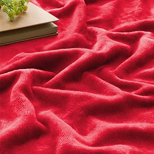 BEDELITE Fleece Blanket Soft Plush Throw for Couch Red 50"x70" - Image 4