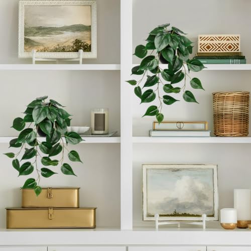 2 Pack Artifitial Hanging Plants 18" Fake Devil's Ivy Pothos Plants - Image 6