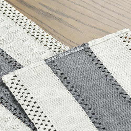 Artoid Mode Dark Grey Farmhouse Rustic Table Runner 12x60 Inch - Image 5