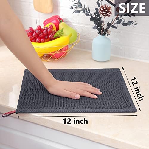 Homaxy 100% Cotton Waffle Weave Kitchen Dish Cloths 8-Pack, Multicolor - Image 5