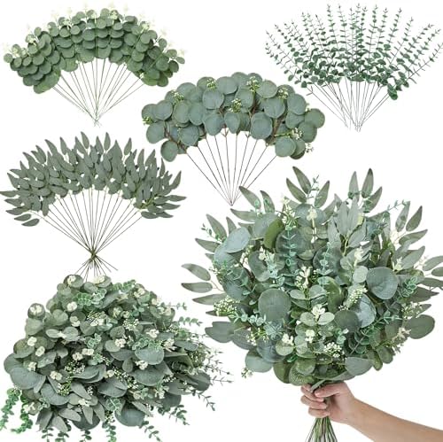 Serwalin 70PCS Mixed Eucalyptus Stems, Greenery Stems for Centerpieces by Serwalin