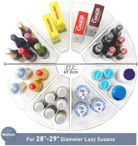 Leeden Lazy Susan Cabinet Organizer, 1/8 Wedge Bins for 28in, 8 Pack - Image 2