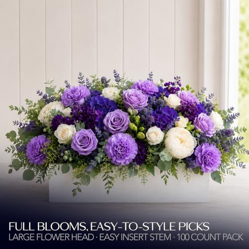 Royal Imports Carnation Artificial Flowers for Weddings – Lavender 100pk - Image 4