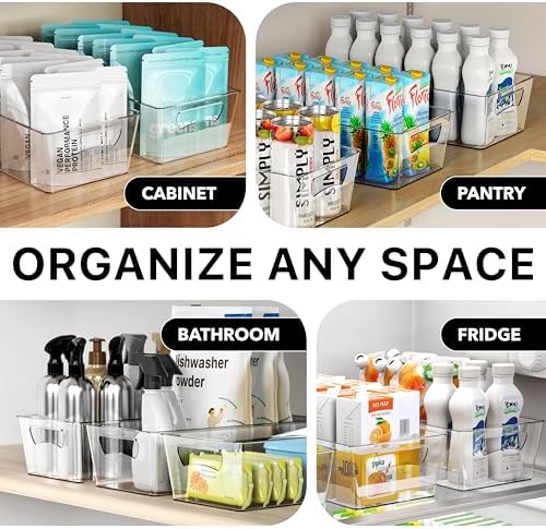 Simple Houseware 4 Pcs Pantry Clear Bin Storage Organizer, 14" x 7" x 3.75" - Image 6