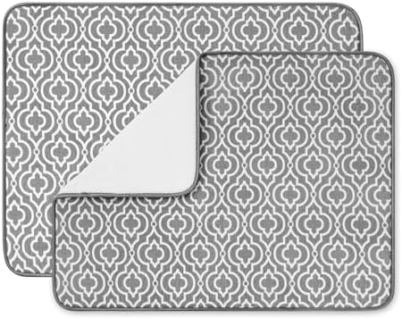 Dish Drying Mat for Kitchen Counter,Machine Washable Matt(Grey) by SUBEKYU