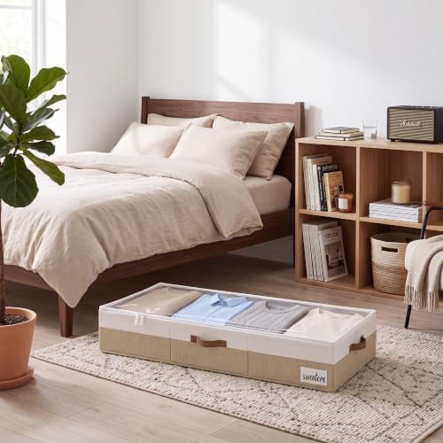 StorageWorks 7 Inch Low Profile Under Bed Storage Containers with Clear Lid - Image 5
