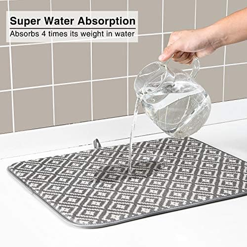 Dish Drying Mat for Kitchen Counter,Microfiber Machine Washable Dishes Matt - Image 6