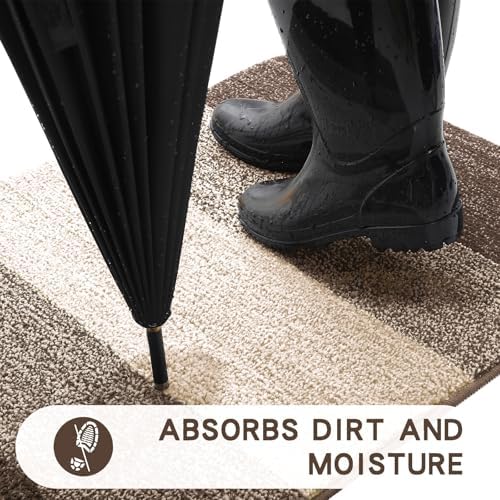 Kitinjoy Indoor Outdoor Door Mat, 47x24 Non-Slip Dirt Trapper Doormats - Image 2