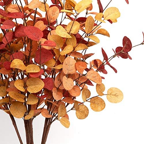 6 Pcs Artificial Eucalyptus Stems Fall Decorations with Fall Eucalyptus Leaves Autumn Decorations for Office and Home Artificial Plants for Floral Arrangement - Image 5