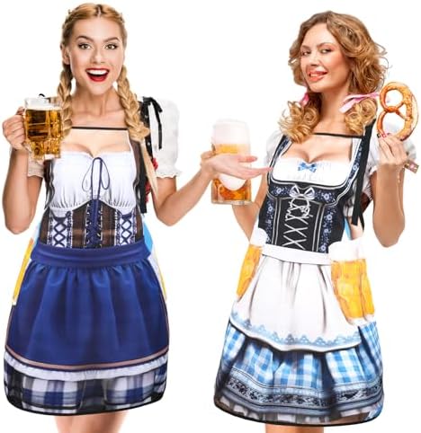 2Pcs Oktoberfest Apron Women, Oktoberfest Costume Outfits Women by XLSXEXCL
