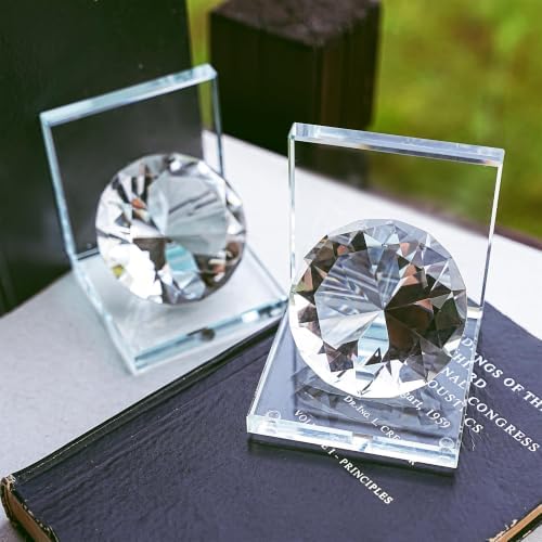 1 Pair Crystal Bookends with 80mm Clear Diamond for Heavy Books - Image 4