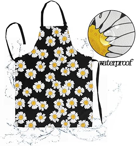 Adjustable Waterproof Apron Bib Apron with 2 Pockets Cooking Kitchen Aprons for Women Men Chef - Image 5