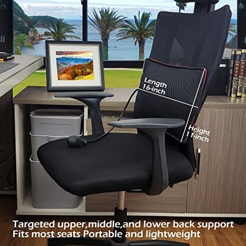 2Pack Inflatable Lumbar Support Pillow for Office Chair and Car Seat, Back Support Cushion with Air Pump for Reducing Lower Back Pain - Image 2