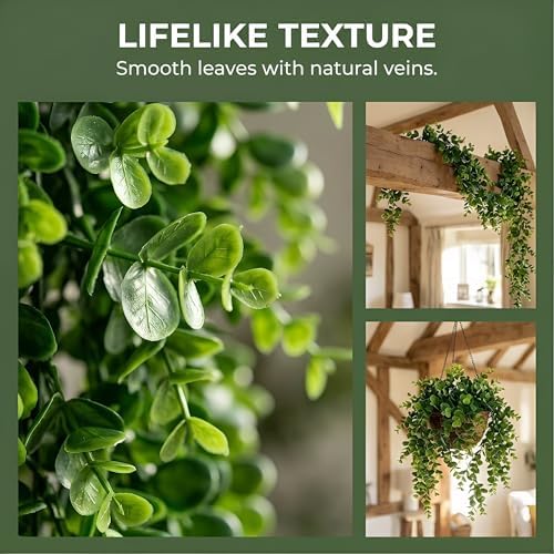 4 Pack Artificial Eucalyptus Hanging Plants 30 Inches - Image 5