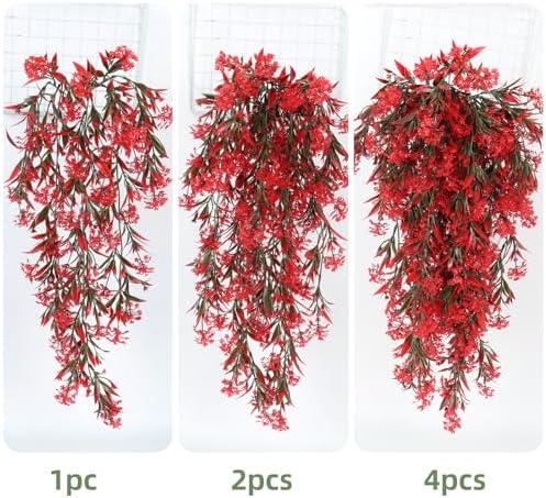 RECUTMS Artificial Hanging Plants,Fake Ferns,4 Pcs Fake Hanging Plants - Image 3