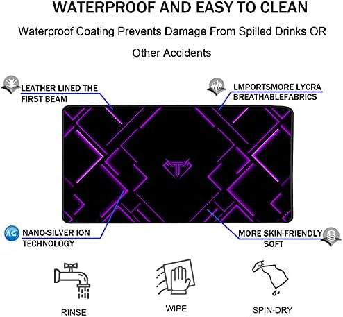 TEDNETGO Large Extended Gaming Mouse Pad, Long Mouse Pads, Extra Large Big Mouse Pad with Stitched Edge, XXL Non-Slip Computer Computer Keyboard Mat for Gamer/Desktop/Office/Home, Purple - Image 4