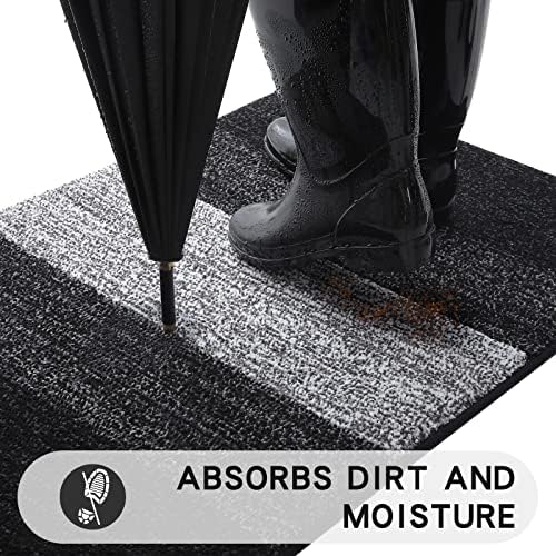 Kitinjoy Indoor Outdoor Door Mat, 47x24 Non-Slip Dirt Trapper Doormats - Image 2