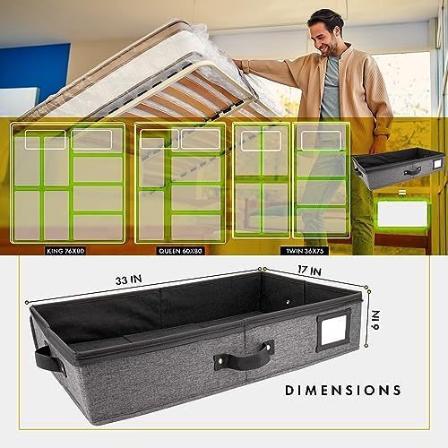 HOMELUX THEORY Under Bed Storage, Large 2pc with Lid, Dark Gray - Image 2
