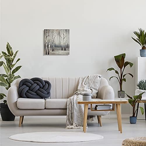 Stupell Industries Misty Birch Tree Forest Muted Landscape Grey White Canvas Wall Art, 17 x 17 - Image 3