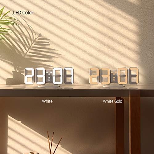 mooas 3D Pure mini Dual LED Clock, Multi-Function LED Clock (Calendar, Alarm, Temperature) (8.5" Dual Table Alarm Clock) - Image 2