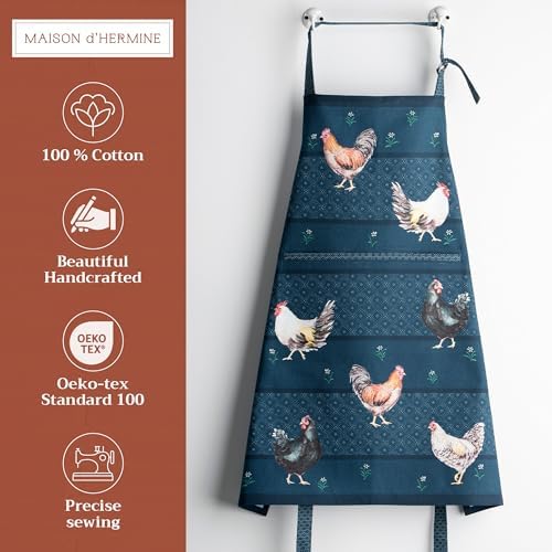Maison d' Hermine Aprons for women with Pocket 100% Cotton (27.50"x31.50") - Image 2