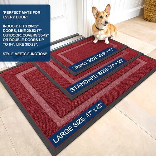 OLANLY Front Door Mat Outside 33x21, All-Season Heavy-Duty Rubber Doormat - Image 2