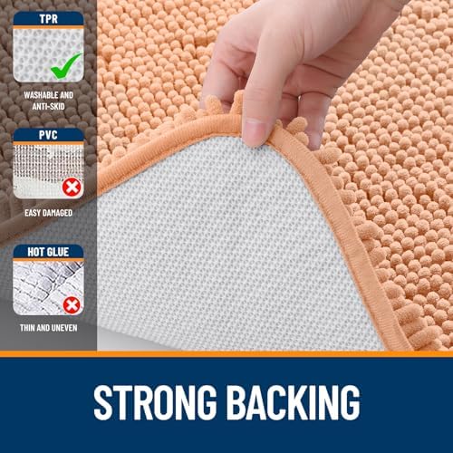 OLANLY Small Bathroom Rugs 24x16, Extra Soft Absorbent Chenille Bath Rugs - Image 6