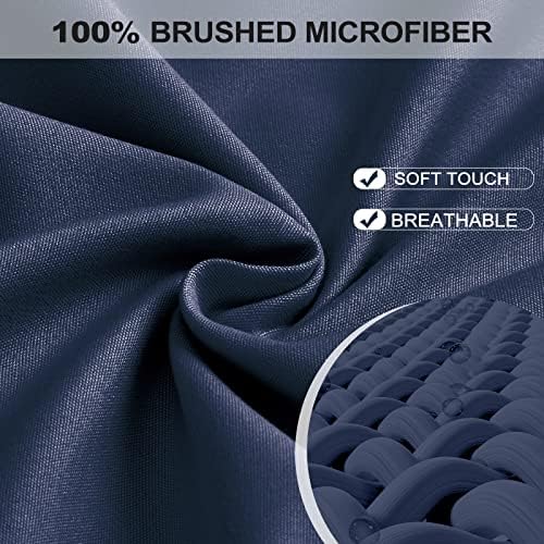 FreshCulture Queen Fitted Sheet Only - Hotel Quality Ultra Soft & Breathable Brushed Microfiber Fitted Sheet with 21 Inch Deep Pockets - Fits Queen Size Bed (Navy Blue) - Image 2