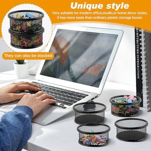 4PCS Paper Clip Holder for Desk With 50PCS Colored Paper Clips - Image 4