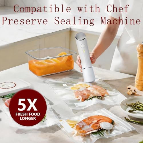 30-Pack Vacuum Sealer Bags Compatible with Chef Preserve – BPA-Free, 15 Medium (10×11 in) + 15 Extra Small (8×8 in), Reusable Leak-Proof Food Storage Bags for Freezer, Microwave & Sous Vide - Image 5