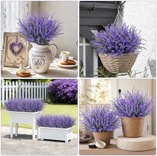 20 Bundles Fake Flowers Artificial Lavender Plants, Deep Purple - Image 6