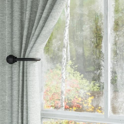 Hion Curtain Holdbacks Black 6pcs, Curtain Tiebacks Wall Mounted Hooks - Image 6