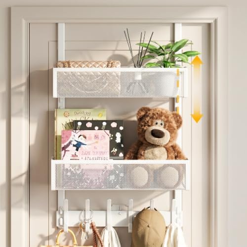 Over the Door Hooks Organizer,Door Hanger Fits Doors 1 3/4" White by Aimeaihe
