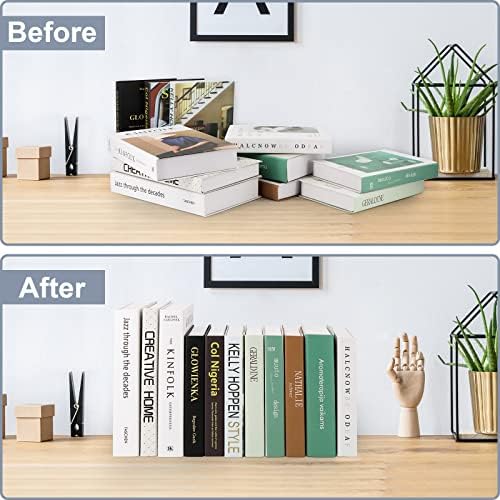 Acrylic Bookends 2 Pieces, VFINE Book Ends for Shelves, Clear Bookends for Shelves Decor Book Ends for Desktop Organizer, Book Stopper for Home Office School Supplies, 7 * 4.8 * 4.75 inch - Image 3