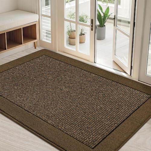 BEQHAUSE Indoor Door Mat 32" x 48", Dirt Trapper Door Mats, Brown by BEQHAUSE
