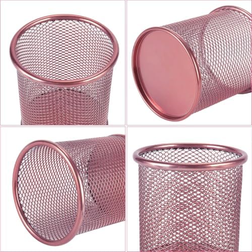PAG-Mass Pencil Holder for Desk, 2 Pack Desktop Pen Cup, Office Supplies Rose Gold Desk Organizers and Accessories Organization, Makeup Brush Holder, Copper - Image 3