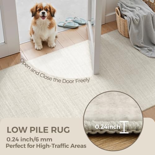 2x6 Runner Rug Non Slip,Washable Hallway Runner Rug,Beige - Image 6