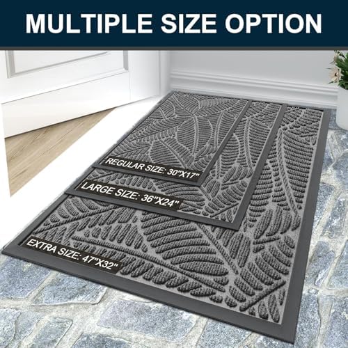 Colorxy Waterproof Front Doormat, Sturdy Natural Rubber Door Mat, 29.5x17 - Image 7