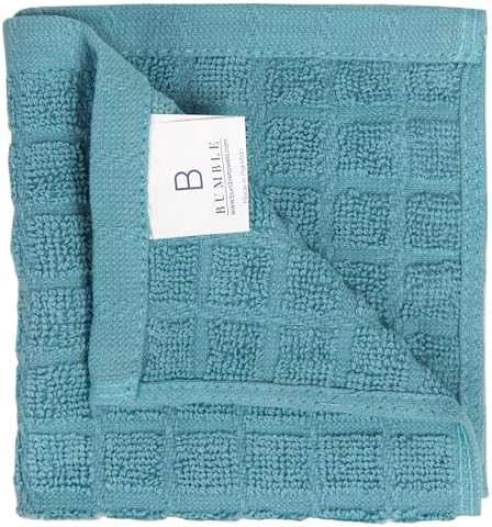 Bumble Dish Cloths (6-Pack), 100% Cotton Kitchen Towels, 12"x12" - Aqua - Image 3