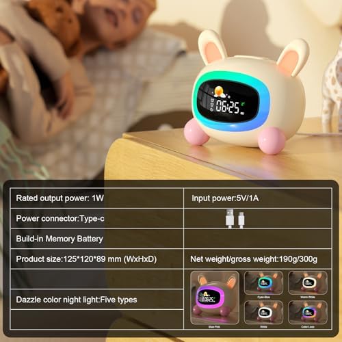 ANALOI Alarm Clock for Kids, Ok to Wake Sleep Training Clock Night Light - Image 6