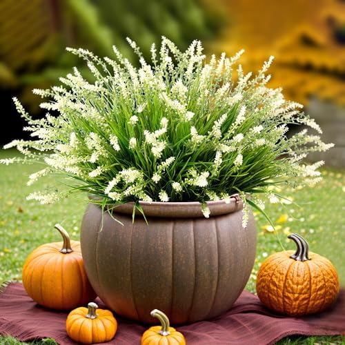 Ammyoo Artificial Faux Plants Flowers for Outdoor Decorations, Fake Monkey Grass for Outside Porch Patio, No Fade Realistic Greenery Plant, UV Resistant Artificial Shrubs for Courtyard Window Garden - Image 2