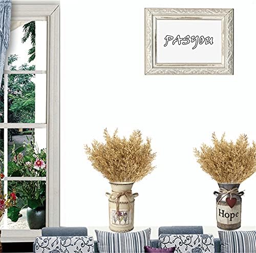 PASYOU Golden Fake Plants, Artificial Flowers Decoration for Christmas Antlers Grass Plastic Faux DIY Crafts Indoor Outdoor Home Garden Party Room Bedroom Wedding Table Centerpiece Decor, Gold 4 Pack - Image 2