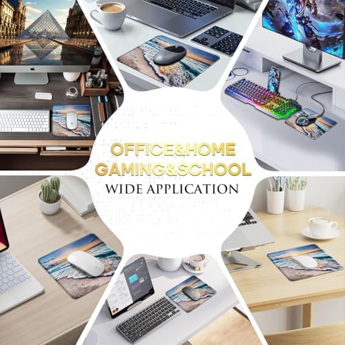 JIKIOU 3 Pack Mouse Pad with Stitched Edge, Portable Size-10.2x8.3in Beach - Image 5