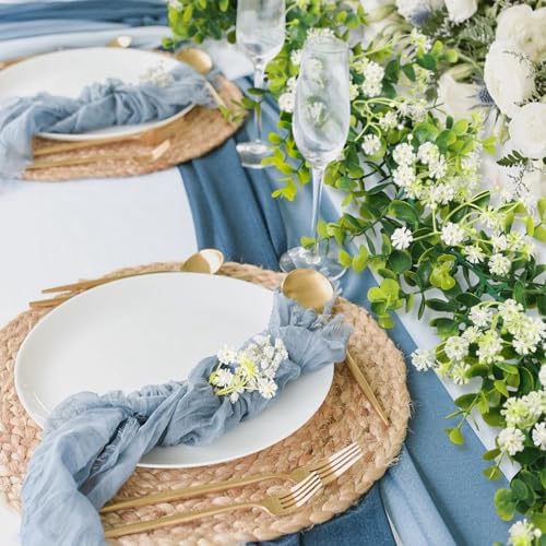 6FT Eucalyptus Garland with Flowers, 4 Pack Greenery Hanging Summer Eucalyptus Garland Suitable for Table Wedding Backdrop Arch Wall Party Thanksgiving UV Protected Indoor Outdoor Decorations - Image 4