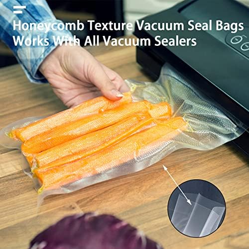 Vacuum Sealer Bags,2.7"*4" 100 Pcs Heavy Duty Pre-Cut Design Commercial Grade Food Sealable Bag for Heat Seal Food Storage,Boilsafe to 280°F Freezable,Good for Storage,Meal Prep and Sous Vide - Image 6