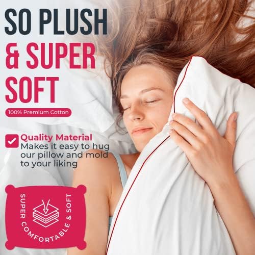 Empyrean Bedding Bed Pillows for Sleeping - Premium Pillows Standard Size Set of 2 - Perfect for Stomach, Side and Back Sleepers - 20 x 26 inches,White - Image 6