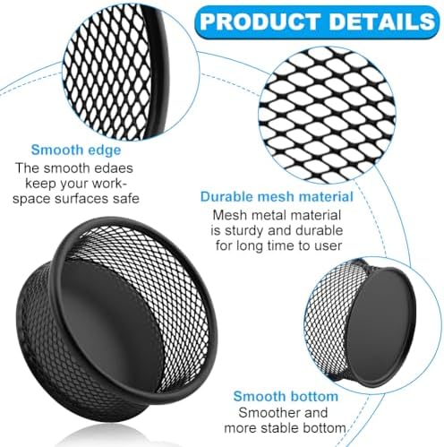 4Pack Paper Clip Holder for Desk,Wire Mesh Paperclip Dish Holders - Image 4